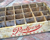 Antique Wood Crate - Rodgers Beverages - Wooden Soda - Box - Home Decor - Shabby Cottage - Chic