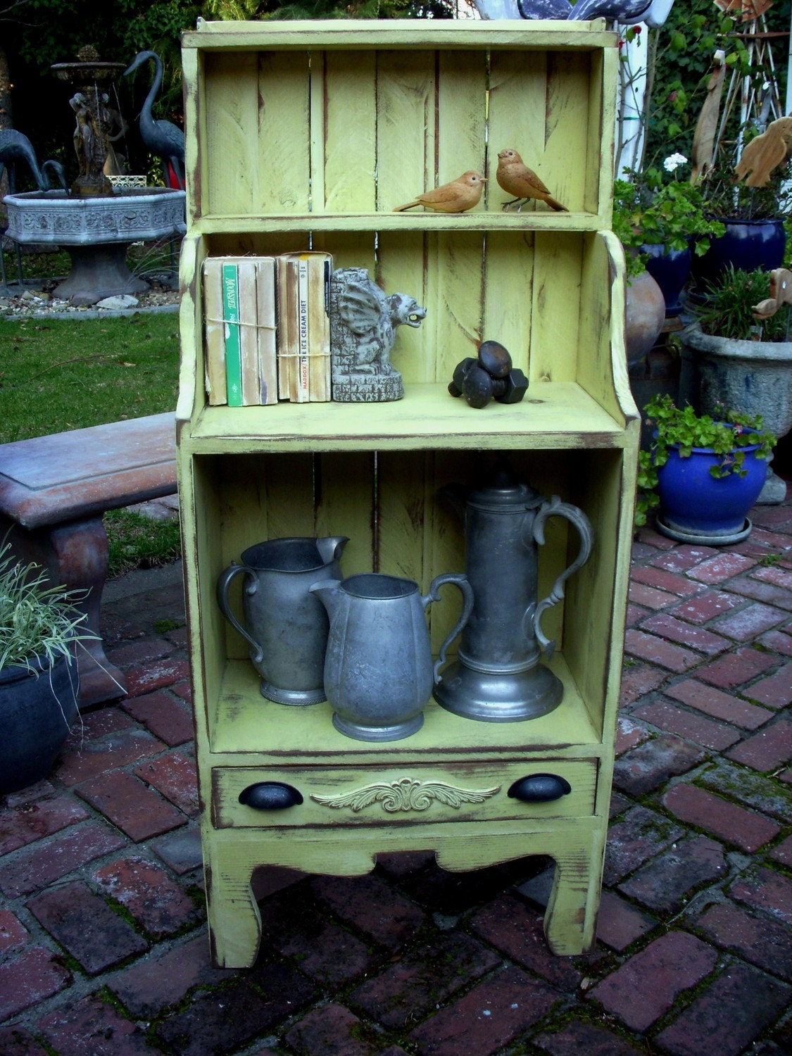 Wooden Shelf - Bookcase - Distressed Farmhouse Chic - Shabby Furniture - The Van Gogh Cabinet