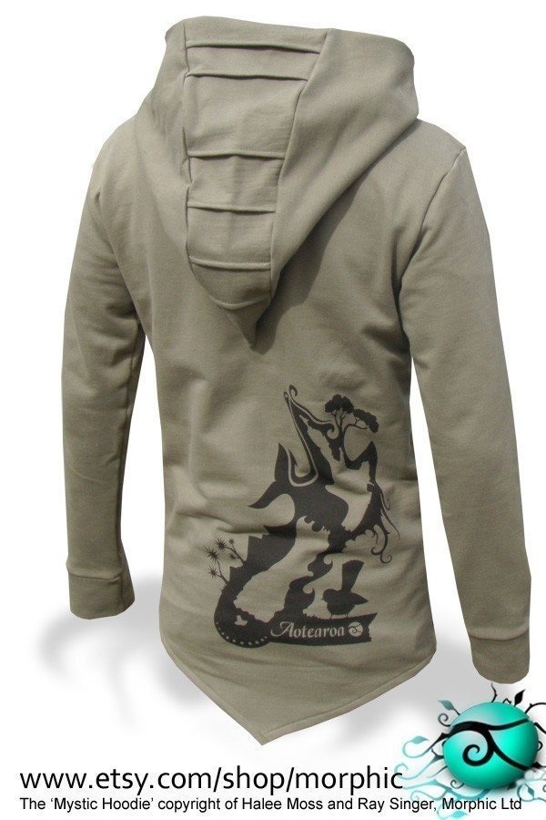 Mens 'Mystic' Hoodie - Khaki/Black Lining - Sizes S, M, L, XL, XXL - FREE SHIPPING