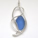 Sea Glass Jewelry - Sterling Cornflower Blue Sea Glass Pendant