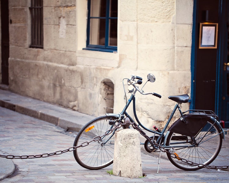 SAVE 25% Paris Bicycle Fine Art Photograph Home Decor - Parked in Paris (8x10) - MelanieAlexandra