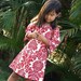 Girls Red White Damask Dress Tunic Peppermint Handmade 6mos to 12