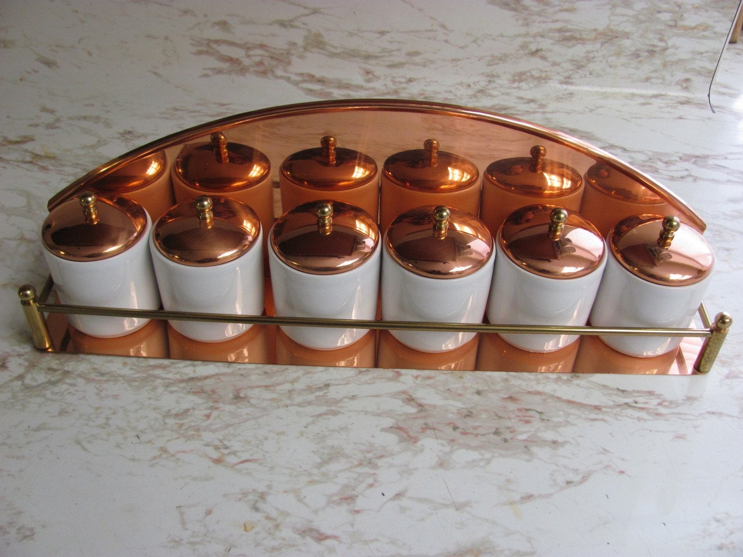 Vintage Copper Spice Rack Benjamin and Medwin Inc