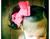 NOW ON SALE Amelia a black crochet newsboy hat with large pink velvet bow hair clip for newborn baby toddler photo prop