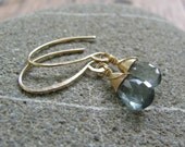 moss aquamarine briolette dangles