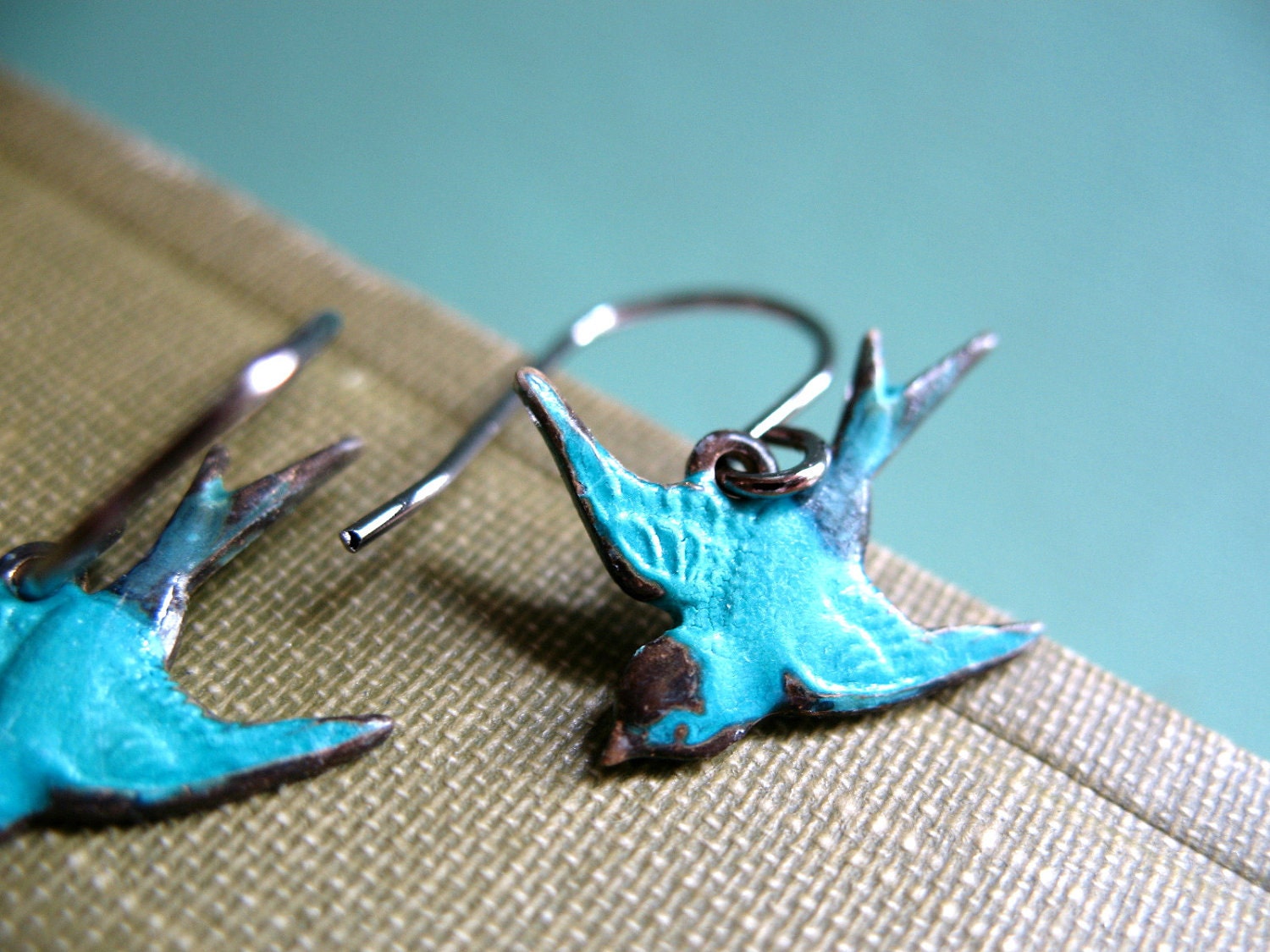 Bird Earrings, Teal Blue Earrings, Bird Jewelry,  Best Friend Gifts for Her, Gifts for Her