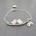 Engagement Gifts - Love Birds Bracelet Sterling Personalized Anniversary Gifts, Bridesmaids Gift, Bridal Shower Gifts