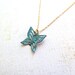 Butterfly - Teal Blue Butterfly Necklace Gold Filled Bridesmaids Gifts, Birthday Friend Gift, Nature Dainty Everyday Jewelry