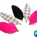 5 Pieces - PINK HOUNDS TOOTH Print Goose Nagoire Feather : 1184