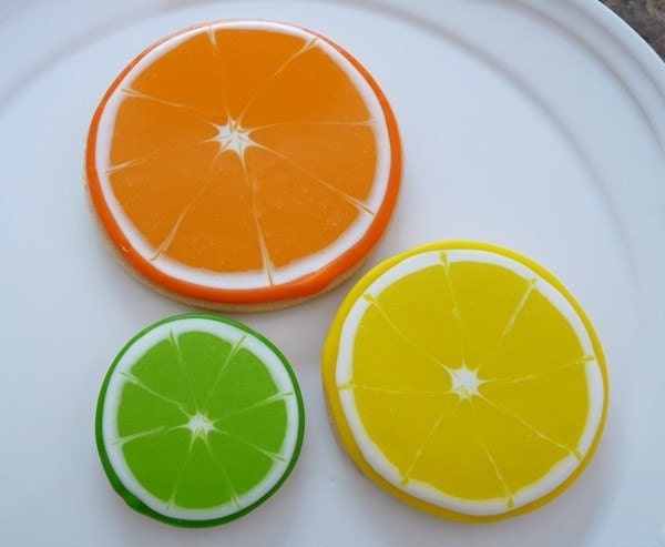 Citrus Hand Decorated Sugar Cookies - 1 Dozen