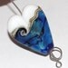 Blue Opal Heart - Handmade Lampwork Glass Beads