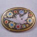1930s Damascene Swallow Bird Brooch Multi Colored SALE