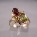 Vintage 14K Garnet & Peridot Ring Size 8
