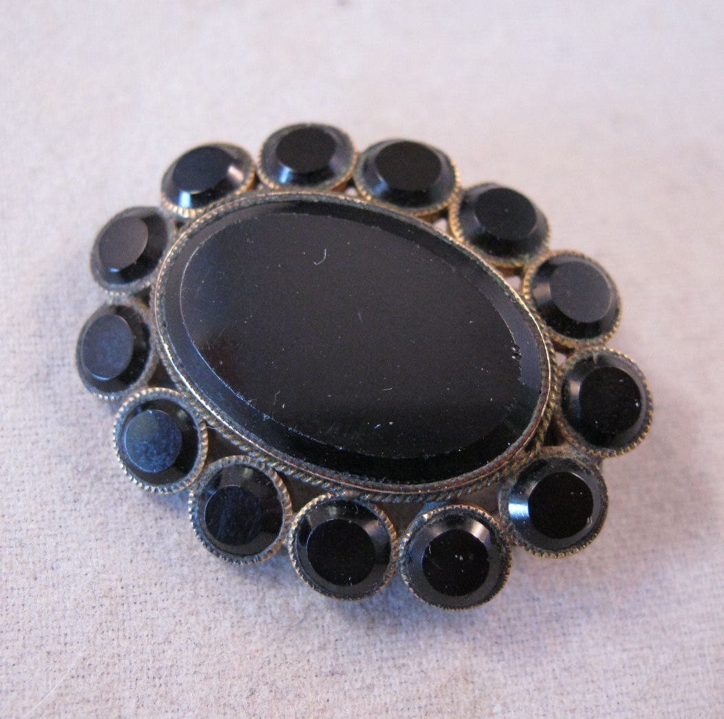 Edwardian French Jet Mourning Hair Locket