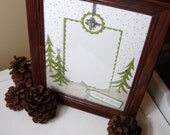 Merry Christmas Winter Mistletoe, Decorated 8x10 Frame Matte Board, Mat Board, for 5x7 holiday photo, Holiday Decor