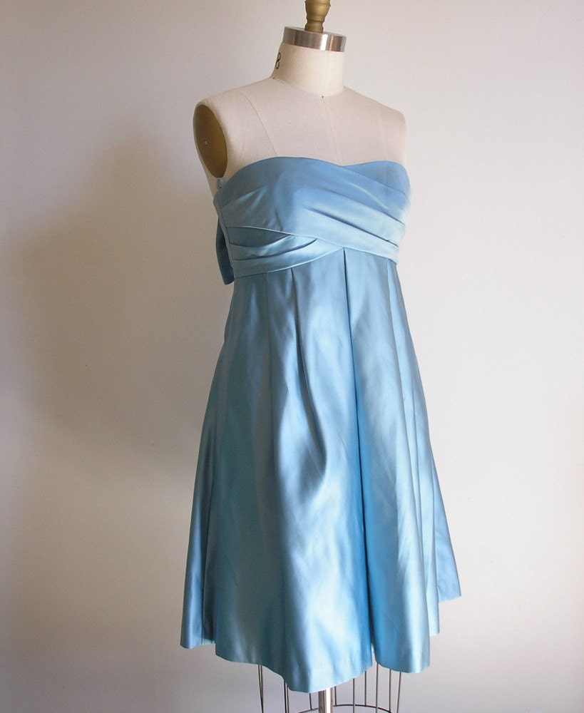 Powder Blue DUCHESS SATIN Dress. by seesong on Etsy