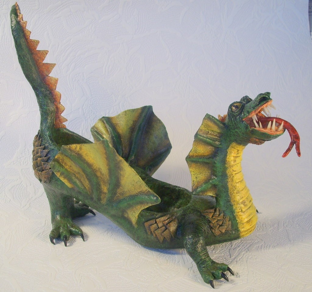 Paper Mache Dragon Shoe OOAK