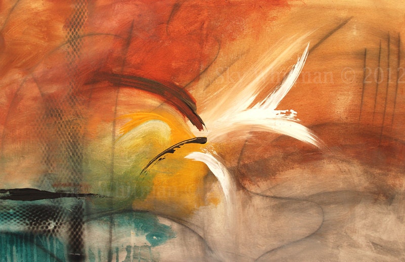 Fine Art GICLEE PRINT large 13x19 of my original abstract modern painting by Sky Whitman
