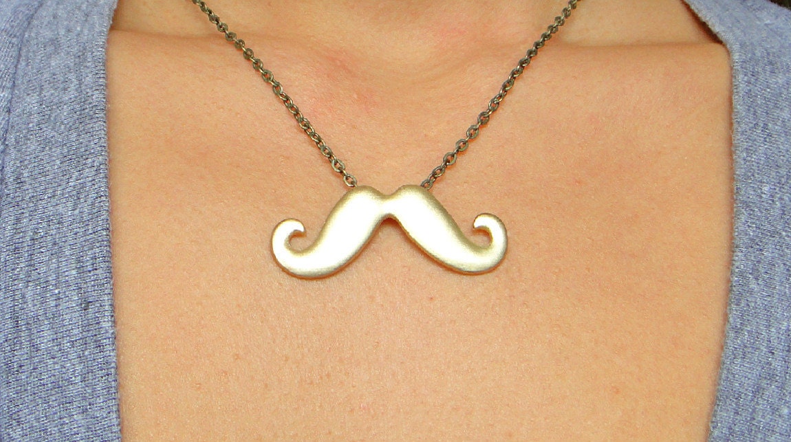 Mustache Necklace - Golden Stache