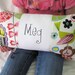 Personalized Bird, Dragonfly and Funky Flowers Pillow