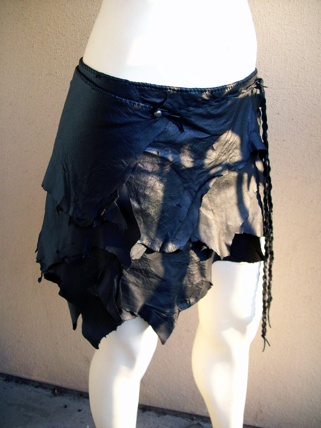 Reserved for Amy -- Darkest Night Leather Skirt