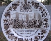 Canada Centennial Plate Brown Transferware 1967