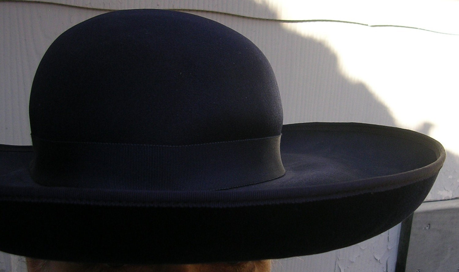 Navy Velveteen Rolled Brim Hat Made in England