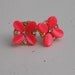 Lisner Coral Petal Rhinestone Earrings 1950s