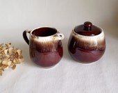 Vintage McCoy Brown Drip Glaze Cream & Sugar Set