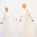 70s Wedding Dress - Victorian Revival Dress - 1970s Bohemian Wedding Gown - Ivory Wedding Dress - Chantilly Lace // Chiffon - 0 2 XS