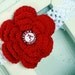 Roll Tide Alabama Football Headband Set - Red Crochet Flower with White Crochet Headband