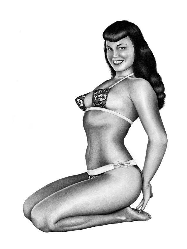 Bettie Page 2   11x14 art print