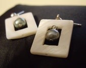 Pearl Shell Square Earrings