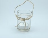 Hanging Votive Holders made from Jute Ribbon, featuring Bow Accent (Set of 25), JUTE HANGERS ONLY