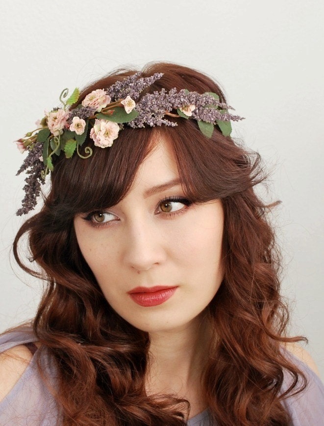 Gypsy rose - a wild rose and lavender crown