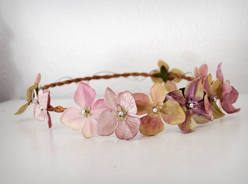 Bridal circlet, lavender flower crown, wedding tiara, hair accessories - The fae queen