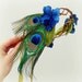 Peacock crown, velvet flower head piece, floral wreath, hair accessories -  Daenerys