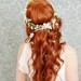 Wreath, whimsical white floral crown, wedding head piece, medieval circlet - Isolde