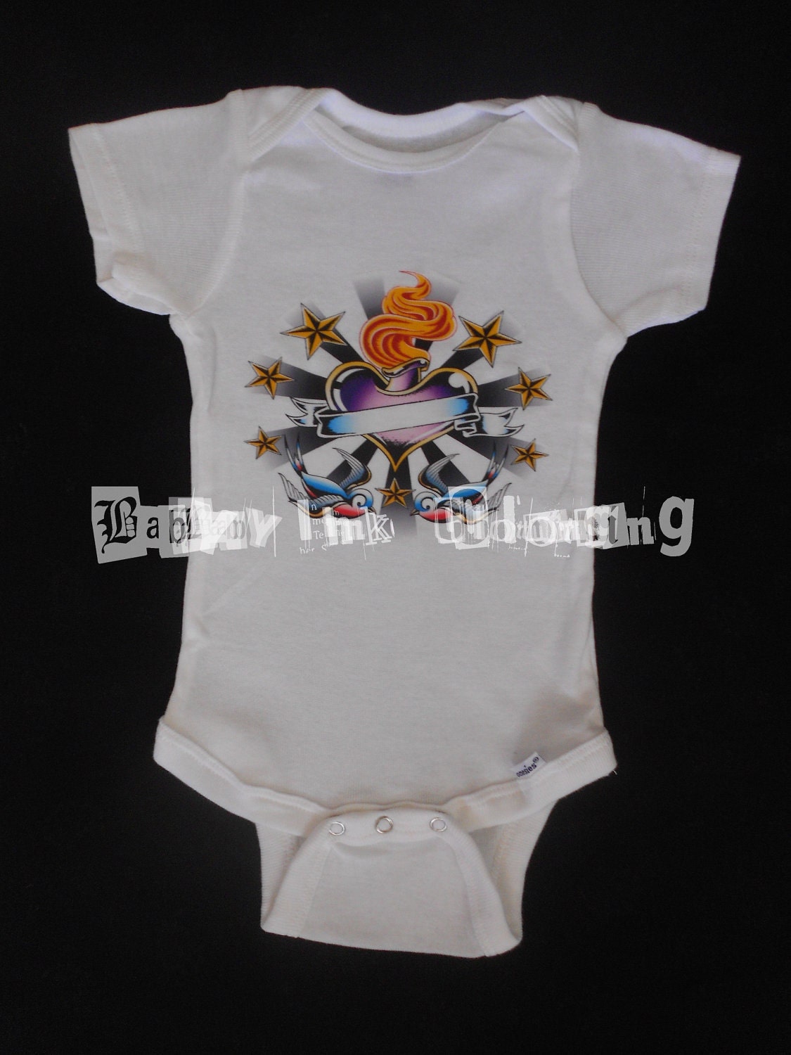 Sacred Heart Tattoo onesie