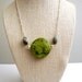 SALE.  Popping Chartreuse Kiwi Jasper and Hematite Silver Chain Necklace