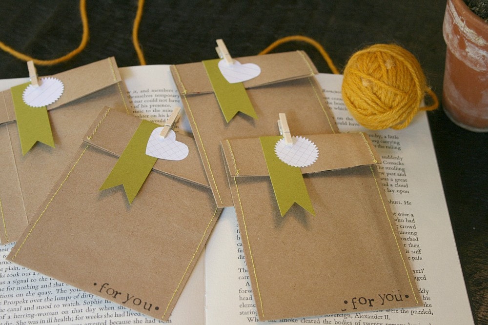 Recycled For You Heart and Starburst Envelopes