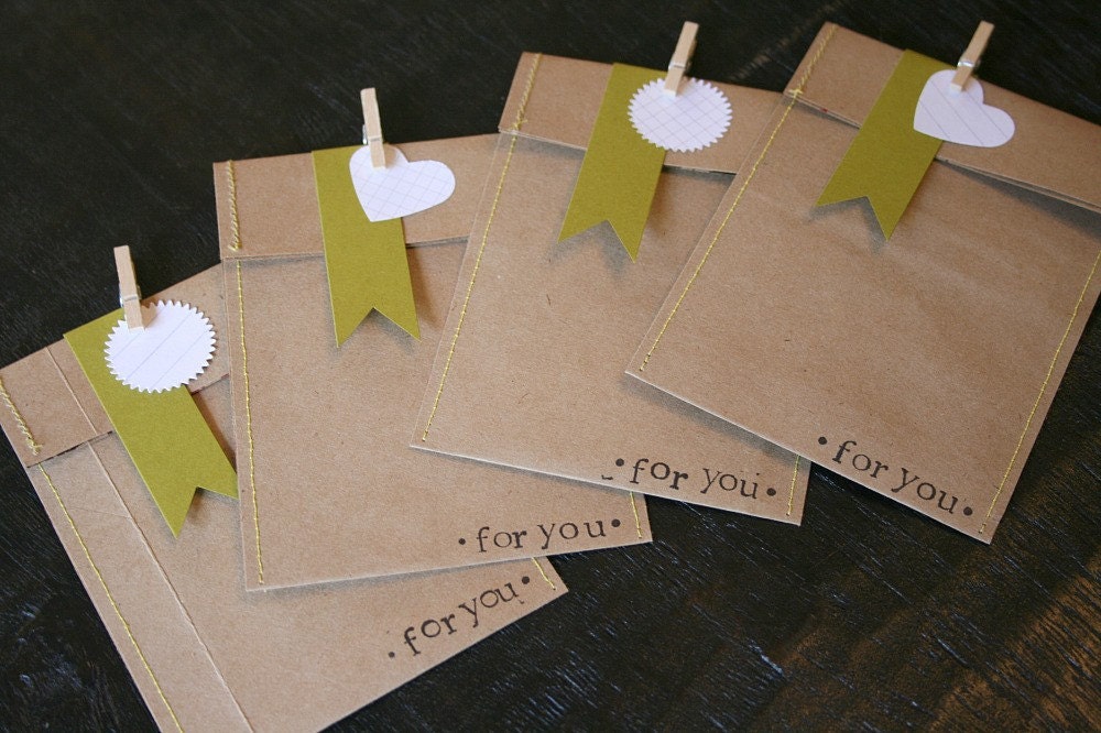 Recycled For You Heart and Starburst Envelopes