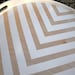 White Chevron Stripe Painted Round Wood Tray