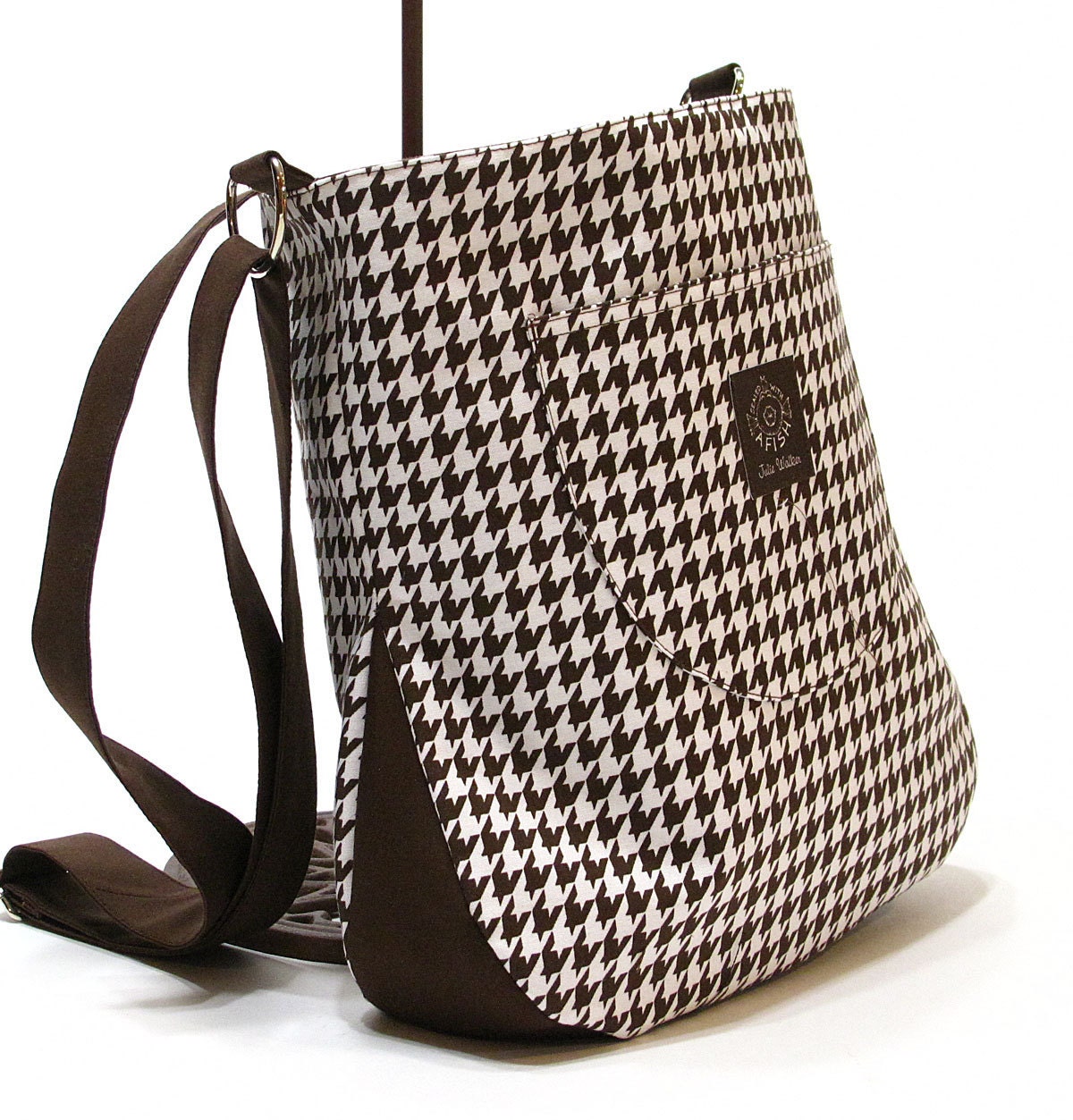 On SALE - The Angela Cross Body Bag in Chocolate Brown and White ...