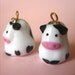 Japanese Kawaii Cute Small Cow Porcelain Ceramic Charm Pendant