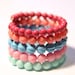 Vintage Beads Bangle Bracelet in Pink and Blue