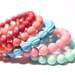 Vintage Beads Bangle Bracelet in Pink and Blue