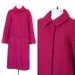 Coat Mod Vintage Bright Pink 60s 1960s Swing Coat Heavy Warm Winter Jacket M L XL