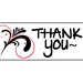 Thank You with KJ&D Original Floral Vector Labels - 2 Sheets - 60 Labels - Red and Black - Product Packaging, Goody Bags, and more