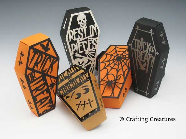 Halloween Coffin and Covers / Cuttable Party Favor Box - SVG / DXF / PDF